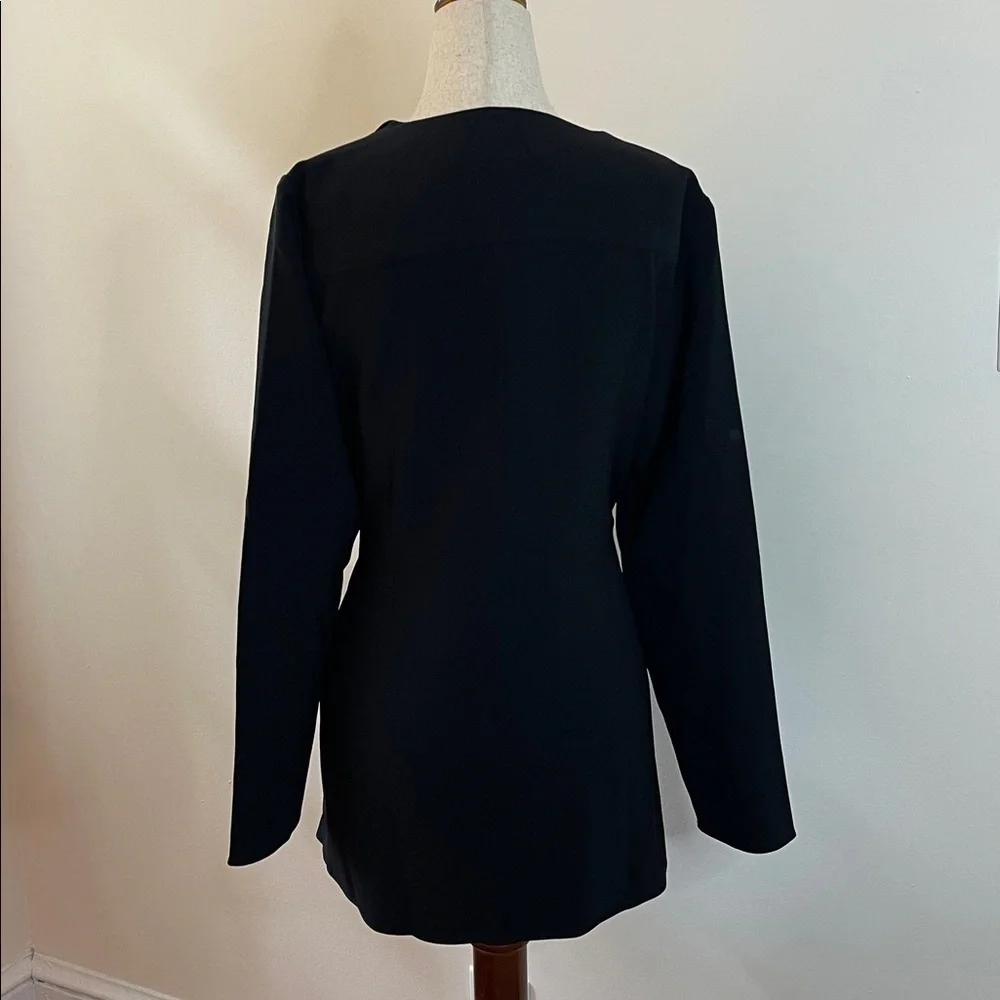 Chico’s Black Drape Tie Front Jacket – Size 0 – New With Tags